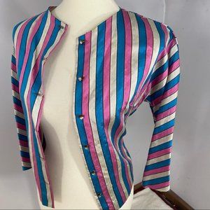 Vintage 1970s metallic blazer formal fitted jacket
